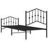 Schwarzes Metallbettgestell mit Kopfteil Pichen 80x200cm