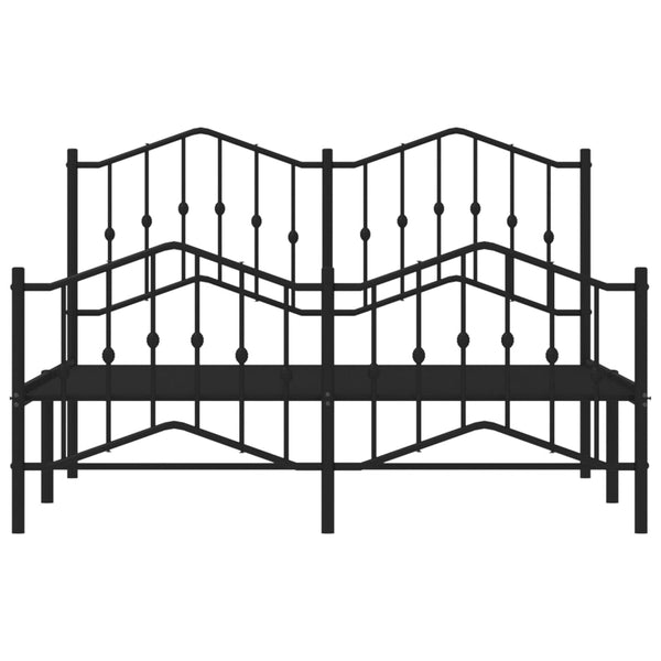Schwarzes Metallbettgestell mit Kopfteil Pichen 140x200cm