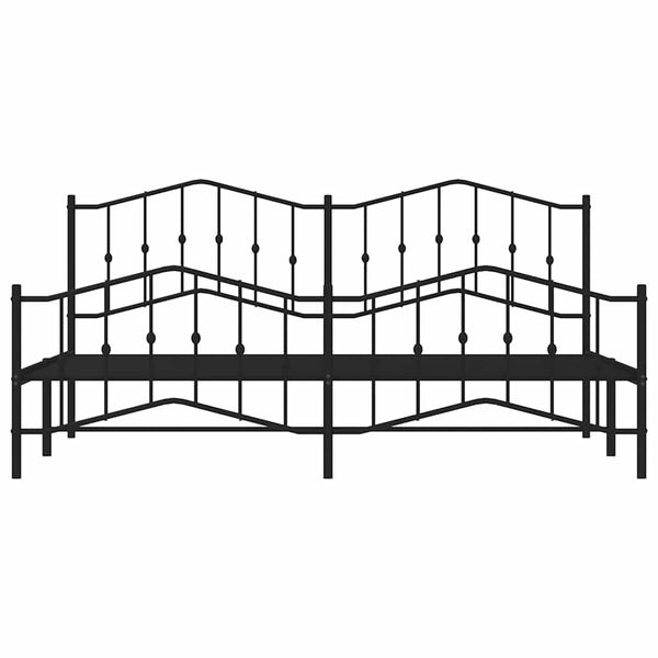 Schwarzes Metallbettgestell mit Kopfteilen Pichen 193x203cm