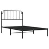 Schwarzes Metallbettgestell mit Kopfteil Siegfried 107x203cm