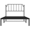 Schwarzes Metallbettgestell mit Kopfteil Siegfried 107x203cm