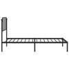 Schwarzes Metallbettgestell mit Kopfteil Siegfried 107x203cm