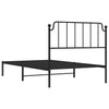 Schwarzes Metallbettgestell mit Kopfteil Siegfried 107x203cm