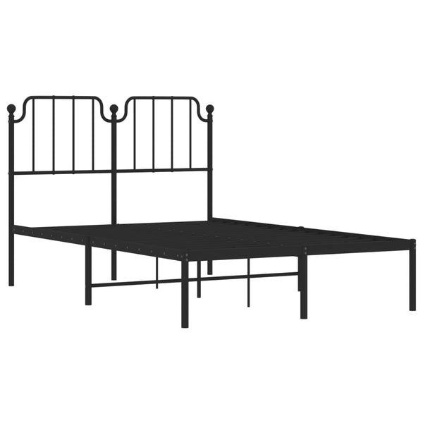 Schwarzes Metallbettgestell mit Kopfteil Siegfried 120x200cm