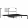 Schwarzes Metallbettgestell mit Kopfteil Siegfried 183x213cm