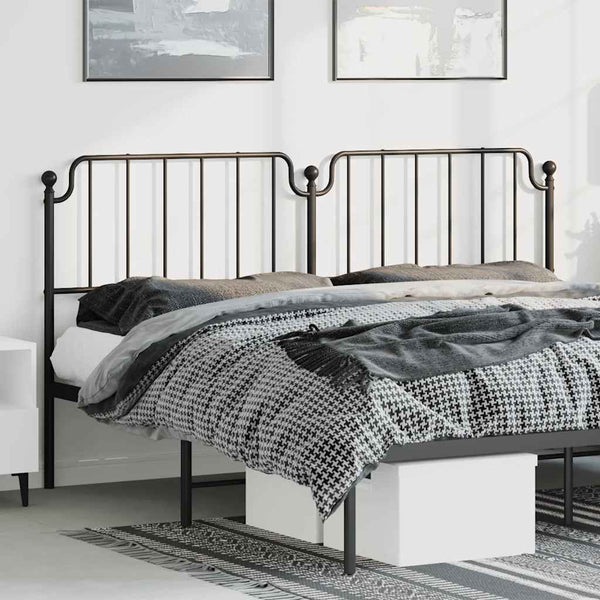Schwarzes Kopfteil aus Metall Wicentia 193 cm