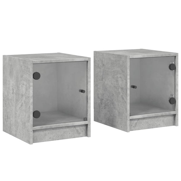 Betoninharmaa yöpöydät Baruh 35x37x42cm (2 kpl)