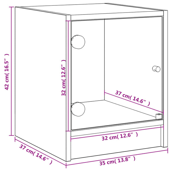 Betoninharmaa yöpöydät Baruh 35x37x42cm (2 kpl)