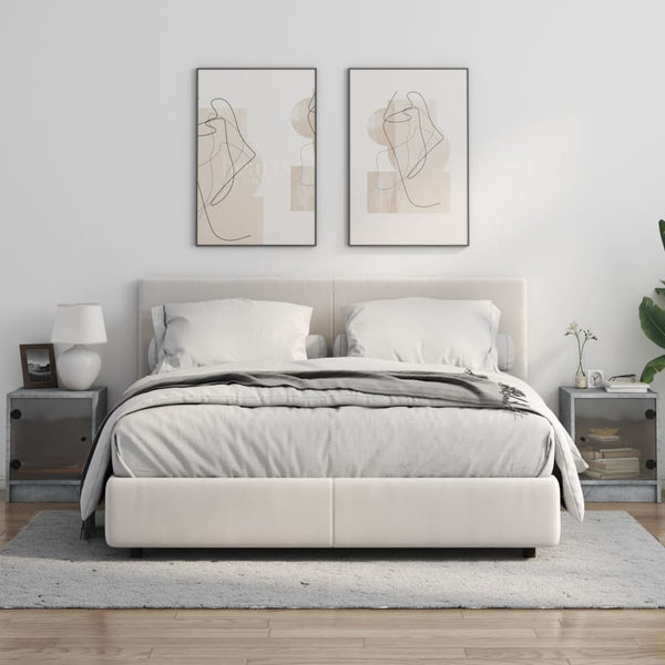 Betoninharmaa yöpöydät Baruh 35x37x42cm (2 kpl)