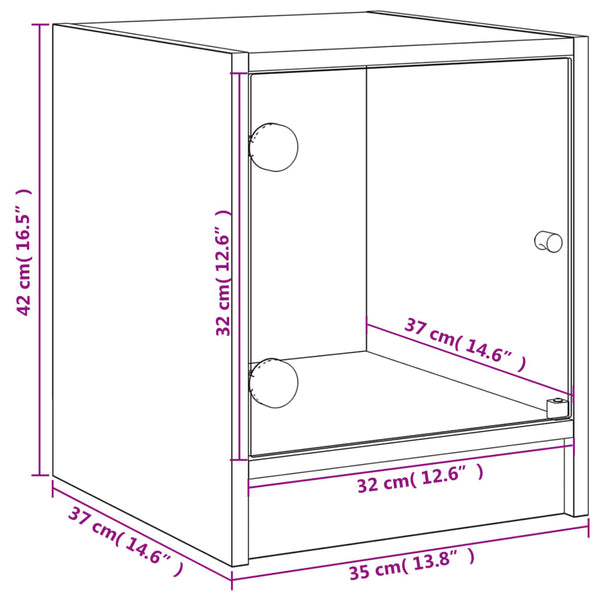 Nachttisch Baruh aus Rauch-Eiche 35x37x42cm (2 Stk.)