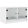 Weißer TV-Unterschrank Porsha 68x37x42cm (mit Glastür)