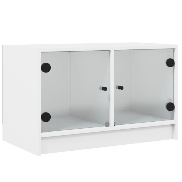 Weißer TV-Unterschrank Porsha 68x37x42cm (mit Glastür)