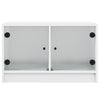 Weißer TV-Unterschrank Porsha 68x37x42cm (mit Glastür)