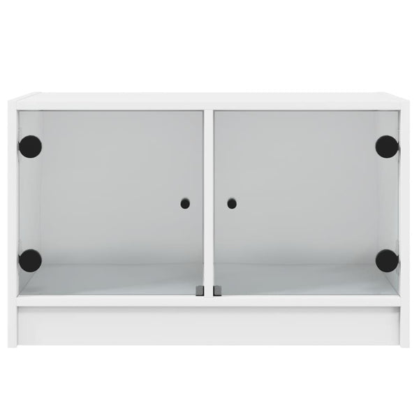 Weißer TV-Unterschrank Porsha 68x37x42cm (mit Glastür)