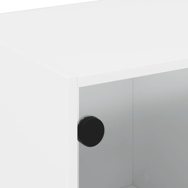 Weißer TV-Unterschrank Porsha 68x37x42cm (mit Glastür)