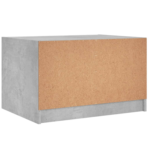 Betongrauer Couchtisch Milintu 68x50x42cm (mit Glastür)