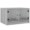 Grauer Couchtisch Milintu 68x50x42cm (mit Glastür Sonoma)