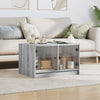 Grauer Couchtisch Milintu 68x50x42cm (mit Glastür Sonoma)