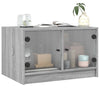 Grauer Couchtisch Milintu 68x50x42cm (mit Glastür Sonoma)