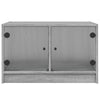 Grauer Couchtisch Milintu 68x50x42cm (mit Glastür Sonoma)