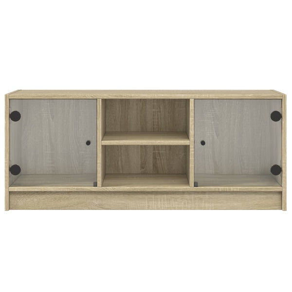 Sonoma-tammi tv-taso Faragau 102x37x42cm (lasiovilla)