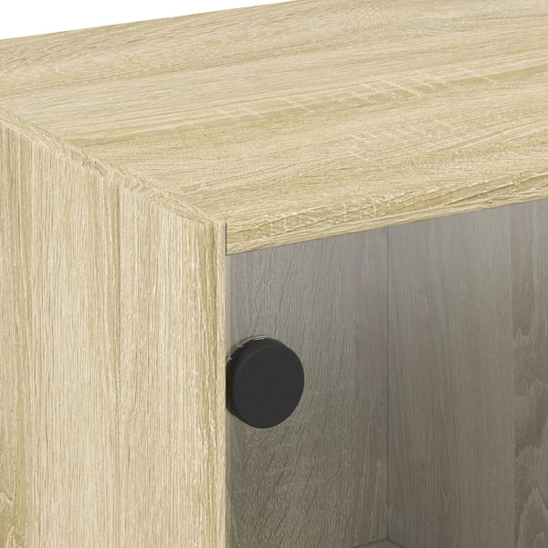 Sonoma-tammi tv-taso Faragau 102x37x42cm (lasiovilla)