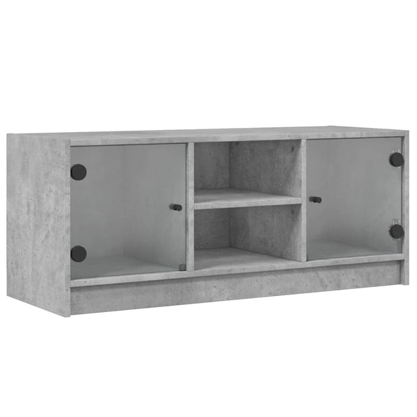 Betoninharmaa tv-taso Faragau 102x37x42cm (lasiovilla)