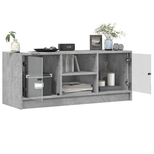 Betoninharmaa tv-taso Faragau 102x37x42cm (lasiovilla)