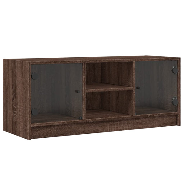 Ruskea tv-taso Faragau 102x37x42cm (lasiovilla tammi)