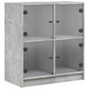 Betongrauer Beistellschrank Bobo 68x37x75,5cm (mit Glastür)
