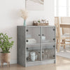 Betongrauer Beistellschrank Bobo 68x37x75,5cm (mit Glastür)