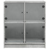 Betongrauer Beistellschrank Bobo 68x37x75,5cm (mit Glastür)