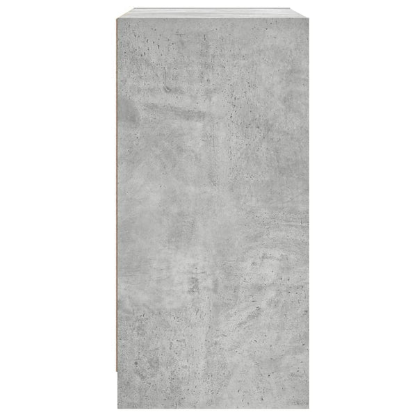 Betongrauer Beistellschrank Bobo 68x37x75,5cm (mit Glastür)