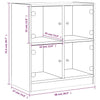 Betongrauer Beistellschrank Bobo 68x37x75,5cm (mit Glastür)