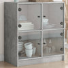 Betongrauer Beistellschrank Bobo 68x37x75,5cm (mit Glastür)