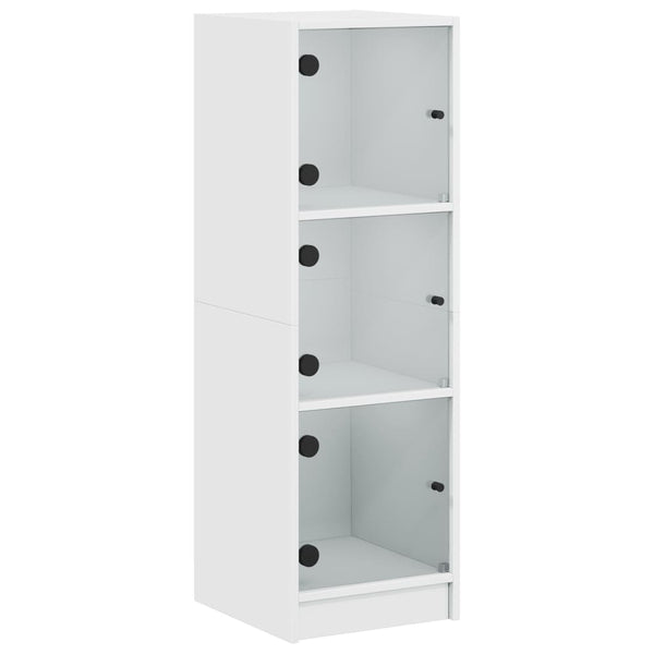 Weißer Schrank mit Glastüren Niculitei 35x37x109cm