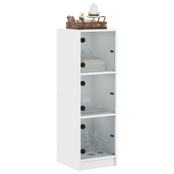 Weißer Schrank mit Glastüren Niculitei 35x37x109cm