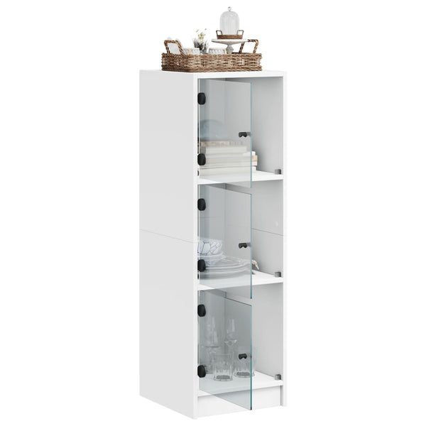 Weißer Schrank mit Glastüren Niculitei 35x37x109cm