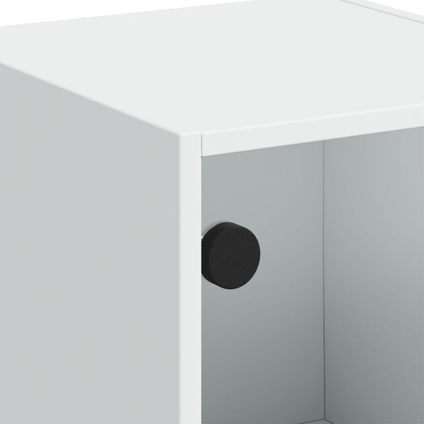 Weißer Schrank mit Glastüren Niculitei 35x37x109cm