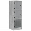 Grauer Schrank mit Glastüren Niculitei 35x37x109cm