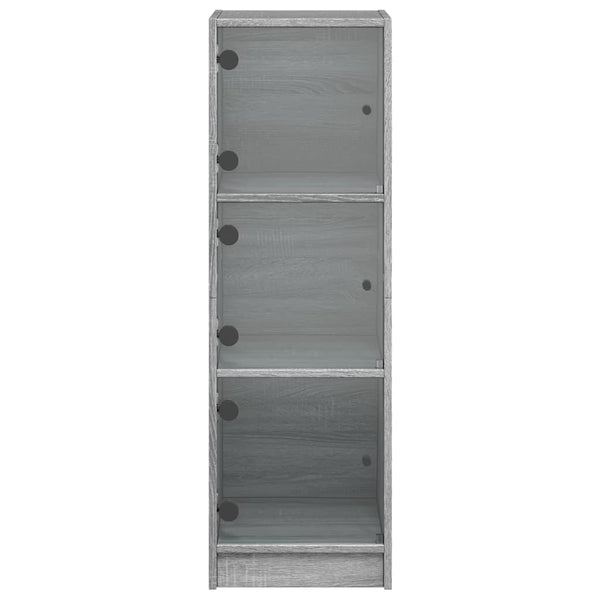 Grauer Schrank mit Glastüren Niculitei 35x37x109cm