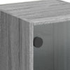 Grauer Schrank mit Glastüren Niculitei 35x37x109cm