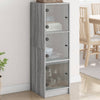 Grauer Schrank mit Glastüren Niculitei 35x37x109cm