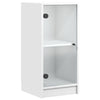 Weißer Beistellschrank Arminda 35x37x75,5cm (mit Glastüren)