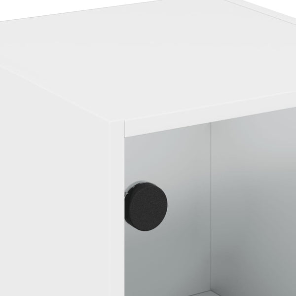 Weißer Beistellschrank Arminda 35x37x75,5cm (mit Glastüren)