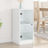 Weißer Beistellschrank Arminda 35x37x75,5cm (mit Glastüren)