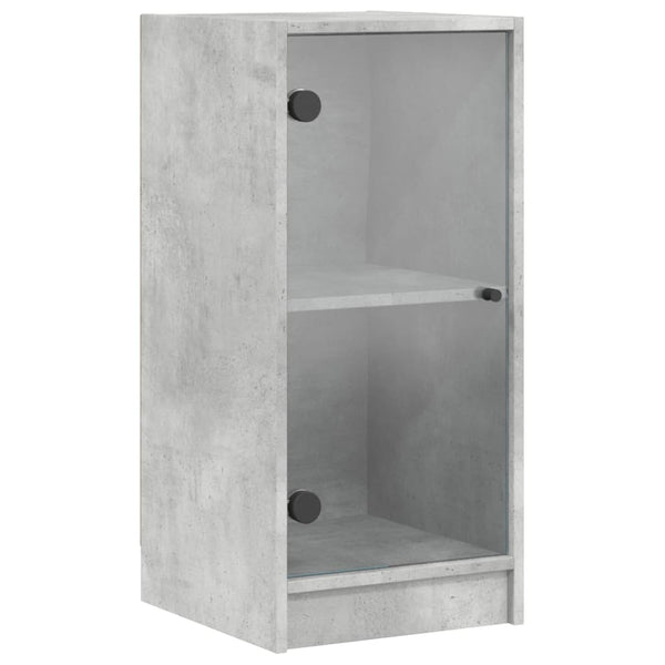 Betongrauer Beistellschrank Arminda 35x37x75,5cm (mit Glastür)