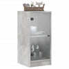 Betongrauer Beistellschrank Arminda 35x37x75,5cm (mit Glastür)