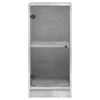 Betongrauer Beistellschrank Arminda 35x37x75,5cm (mit Glastür)
