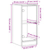 Betongrauer Beistellschrank Arminda 35x37x75,5cm (mit Glastür)